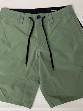 Volcom Men's Sage Green Hybrid Drawstring Shorts